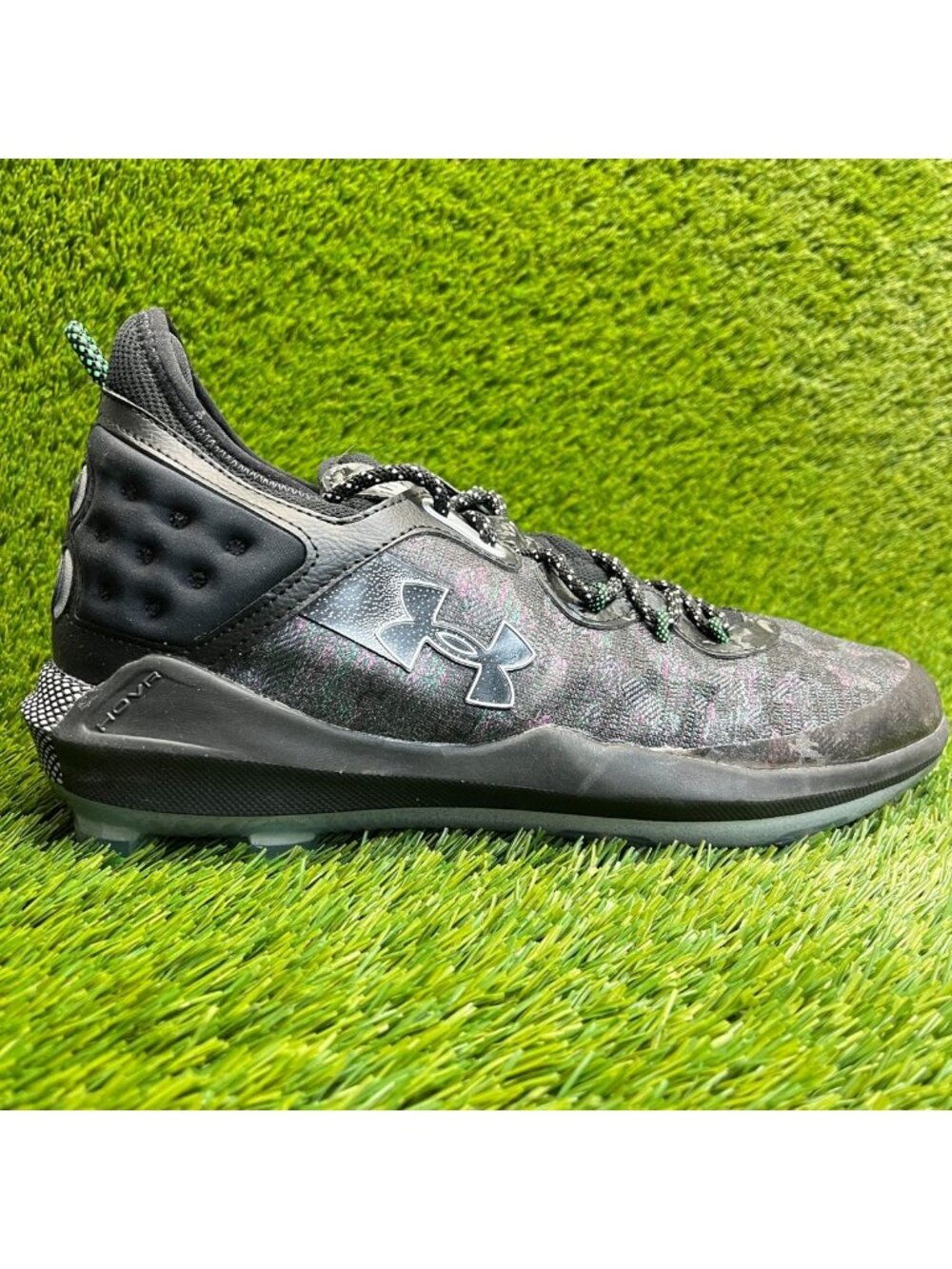 Under Armour Harper 8 Low ST Mens Size 13 Black White Running Baseball Cleats